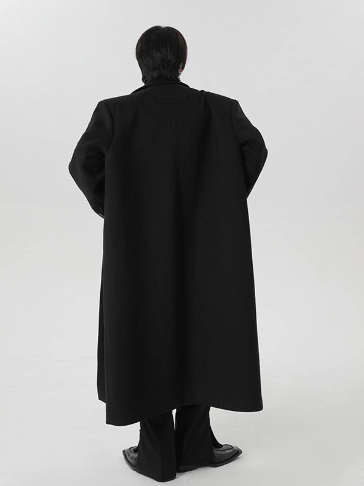 Cashmere Woolen Black Overcoat