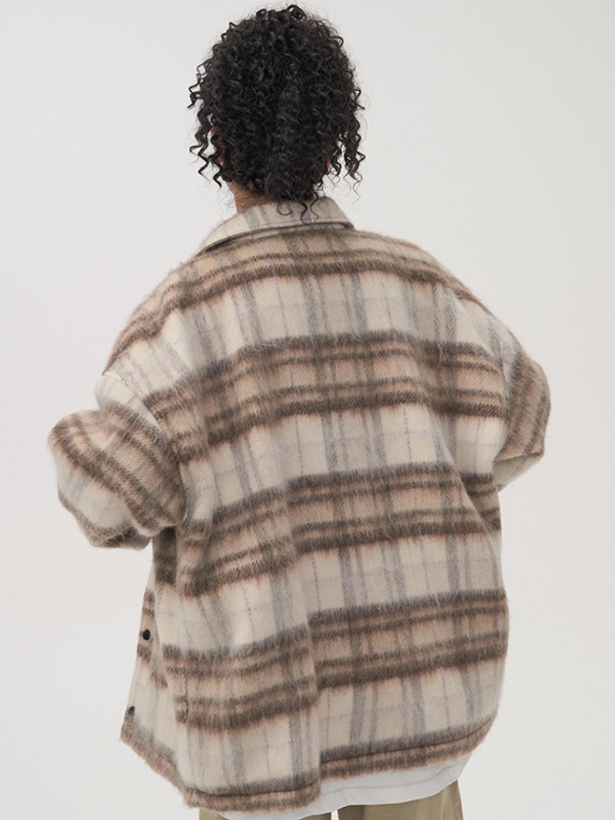 Vintage Loose Woolen Plaid Jacket