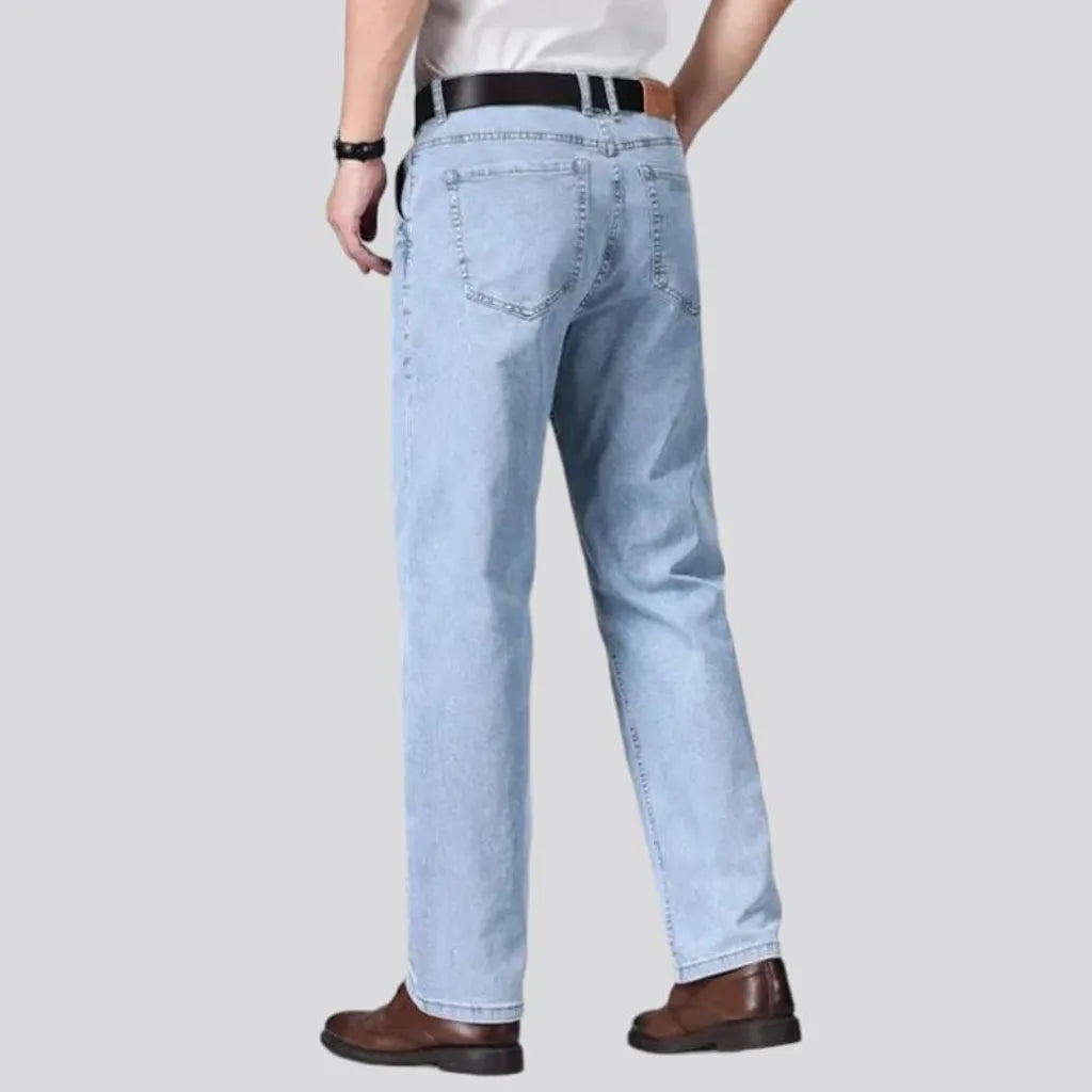 High-waist thin jeans for men