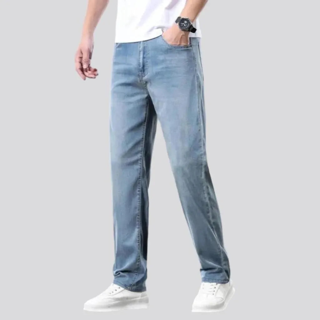 Light-wash stonewashed jeans for men