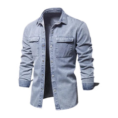 Fashionable slim men's jeans shirt