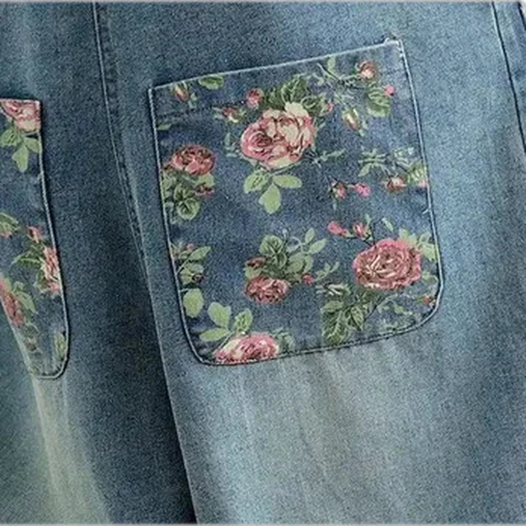 Boho fashion street women's denim overall