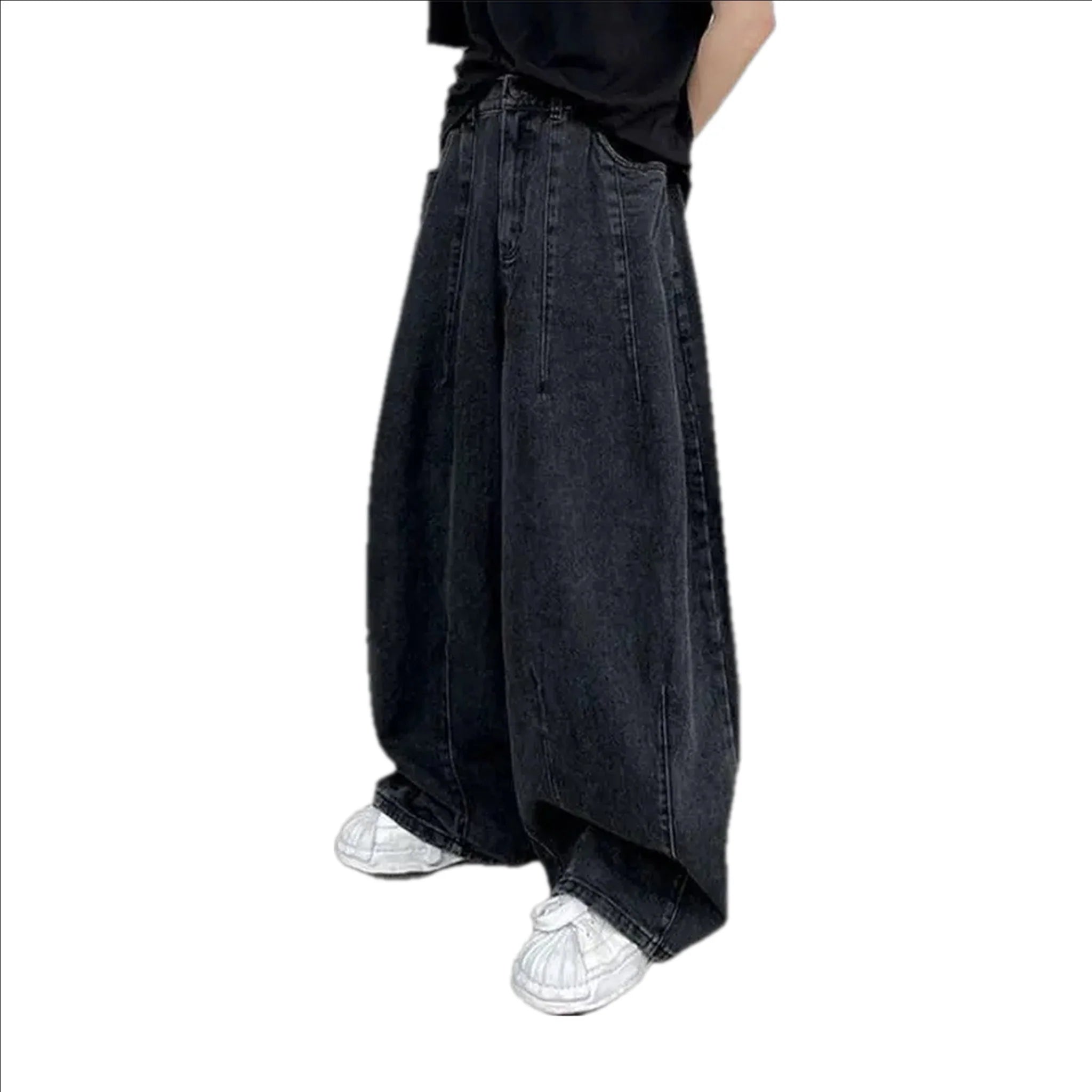 Contrast mid-rise fashion men's jeans