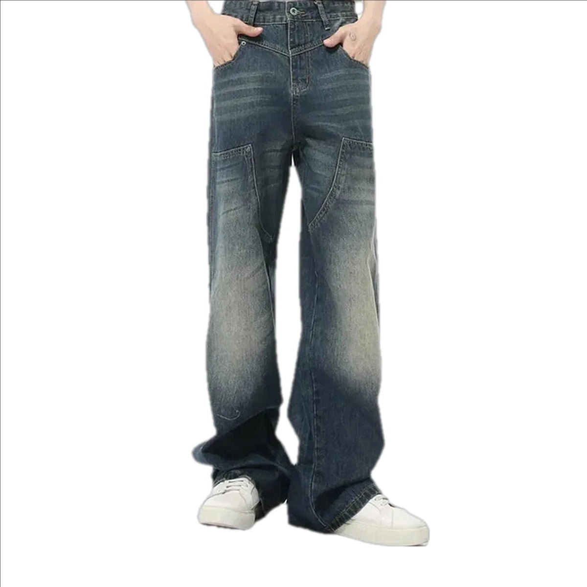 Fashionable baggy carpenter men's jeans