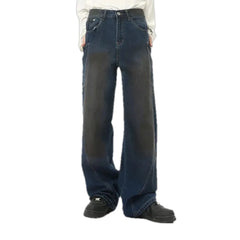 Boho style abraded men's jeans