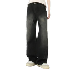 Boho style abraded men's jeans