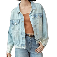 Fashionable oversized jean jacket for women