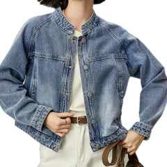Trendy casual oversized jean jacket for women