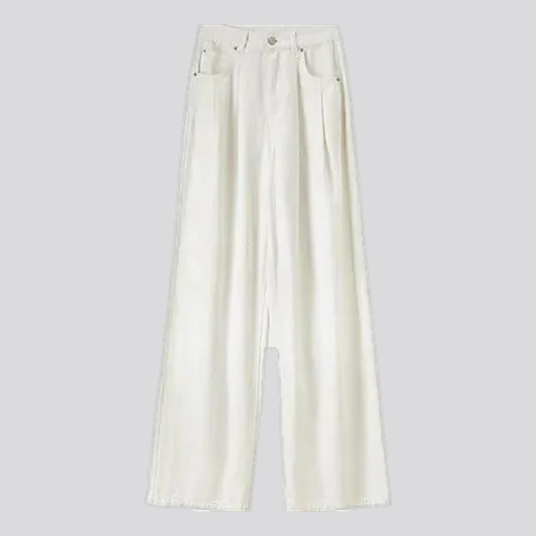Whiskered baggy fit fashion jeans for ladies