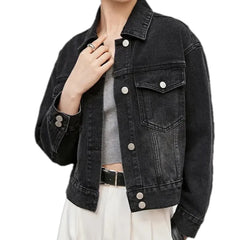 Retro fashion oversized women's jean jacket