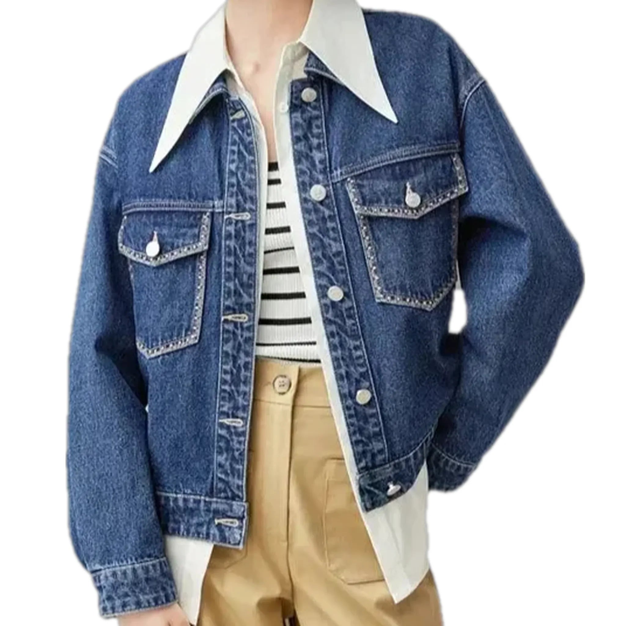 Oversized women's jean jacket