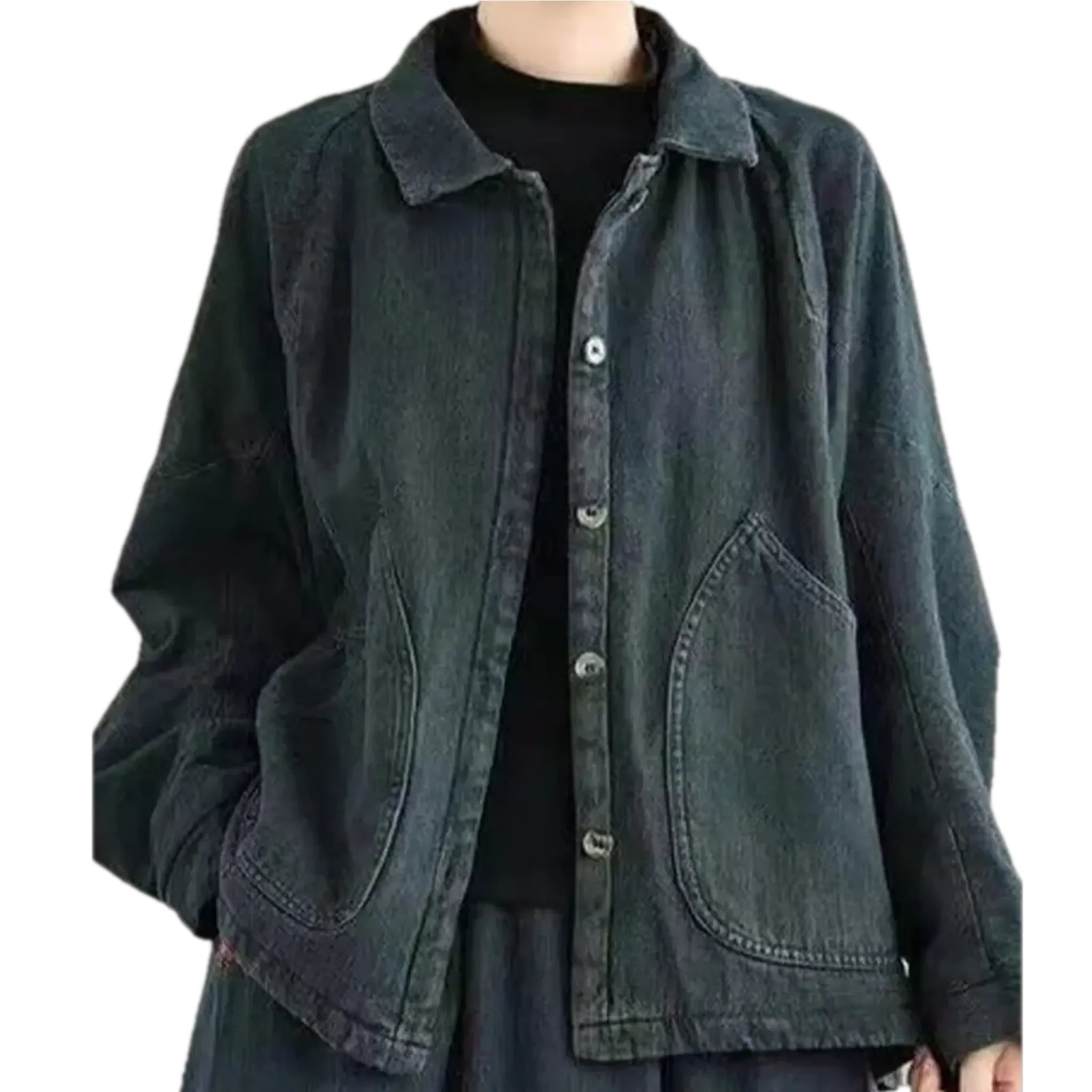 Fashionable street style women's jean chore jacket