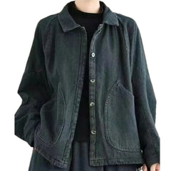 Fashionable street style women's jean chore jacket