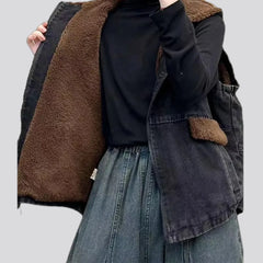 Fashion vintage oversized women's jean jacket