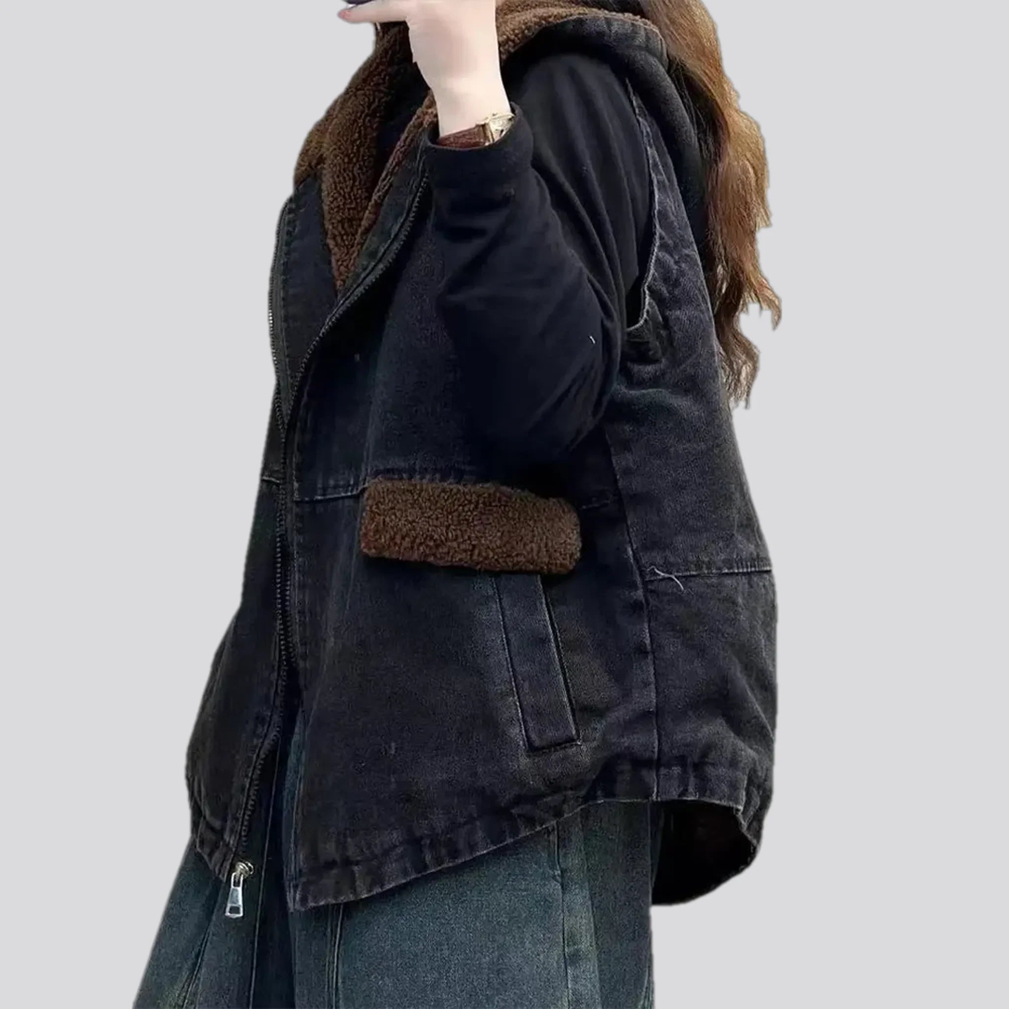 Fashion vintage oversized women's jean jacket