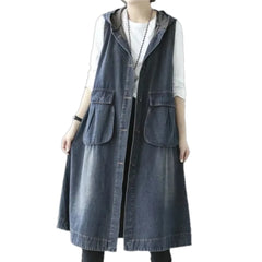 Boho style women's jeans vest