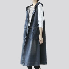 Boho style women's jeans vest