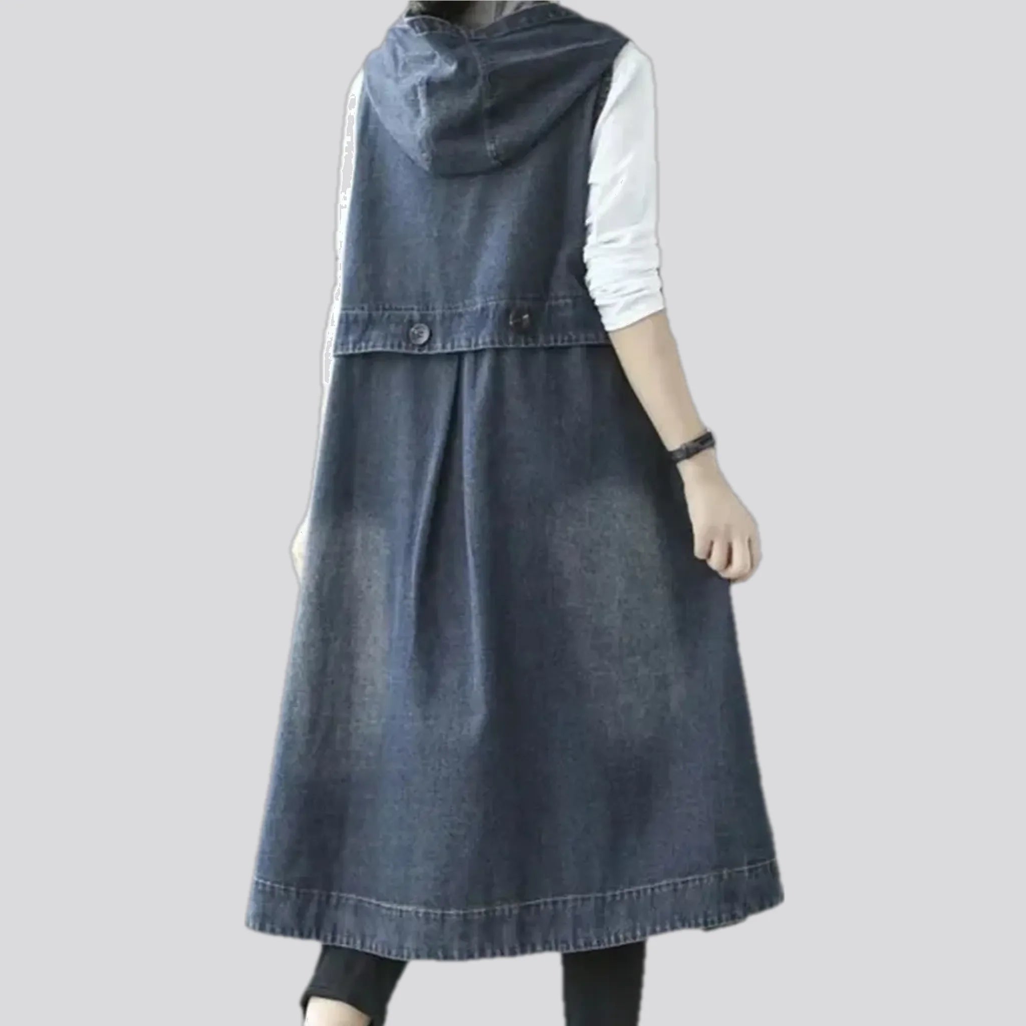 Boho style women's jeans vest