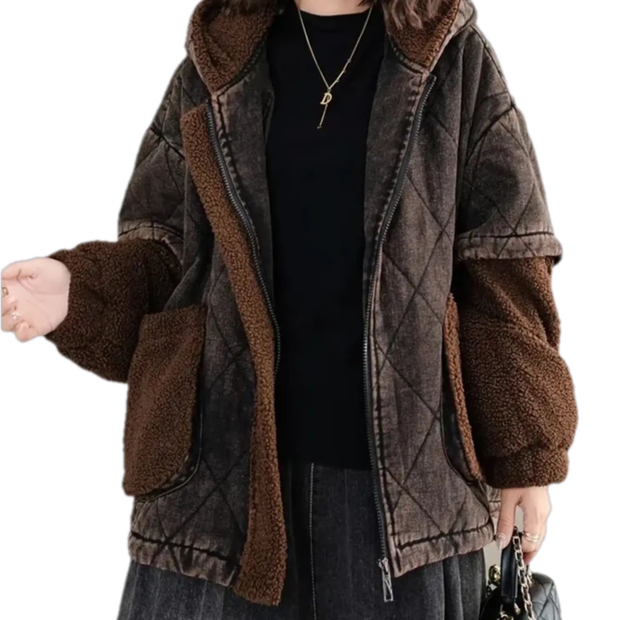 Extra-large fit stylish denim jacket for women