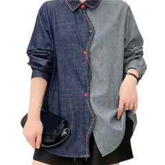 Medium striped extra-large denim shirt for women