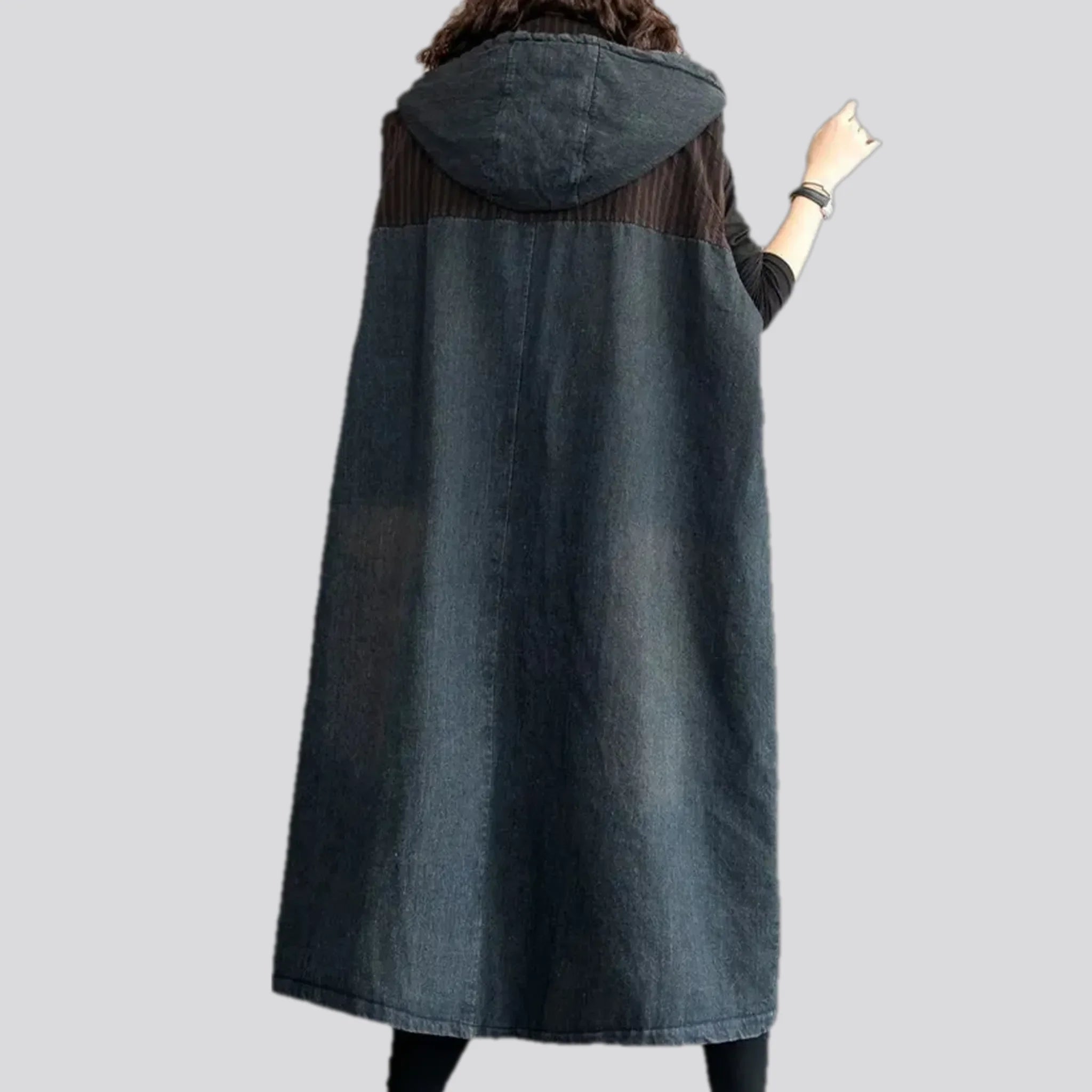 Vintage style denim coat for women