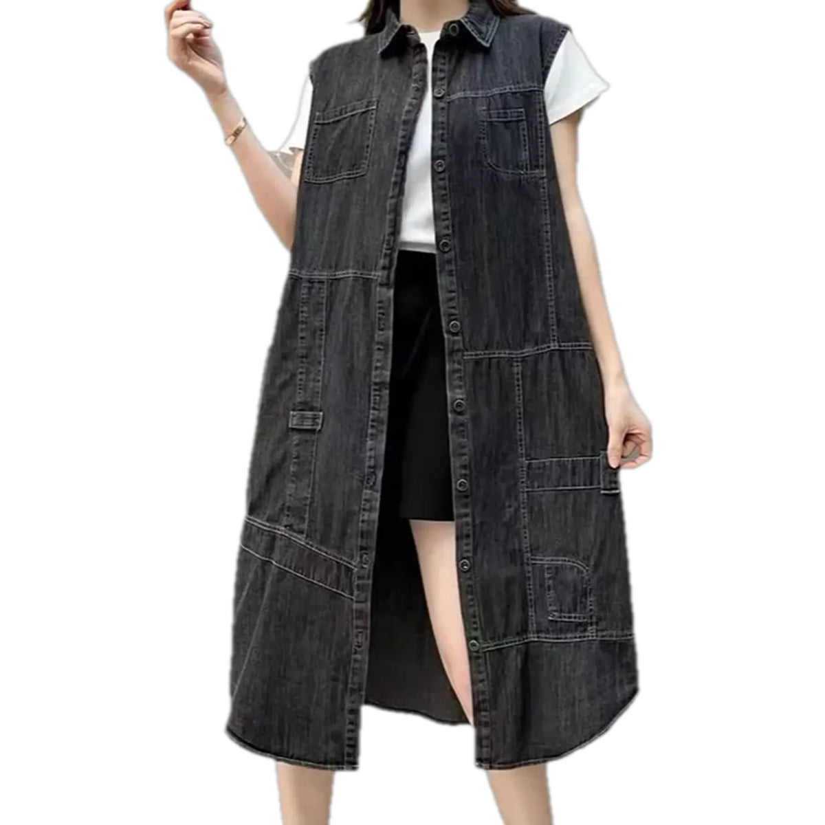 Fashionable women's jean vest