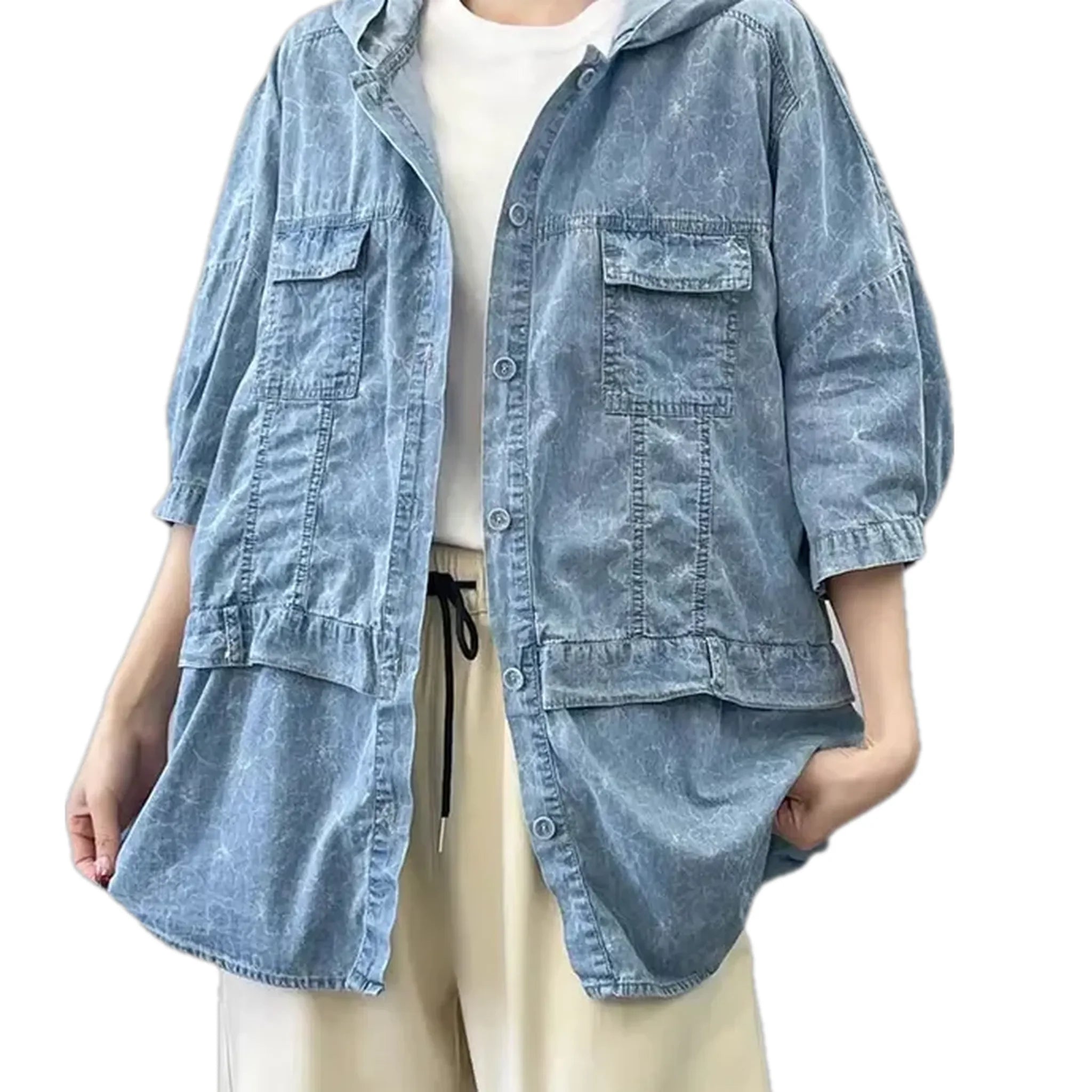 Floral women's jeans jacket