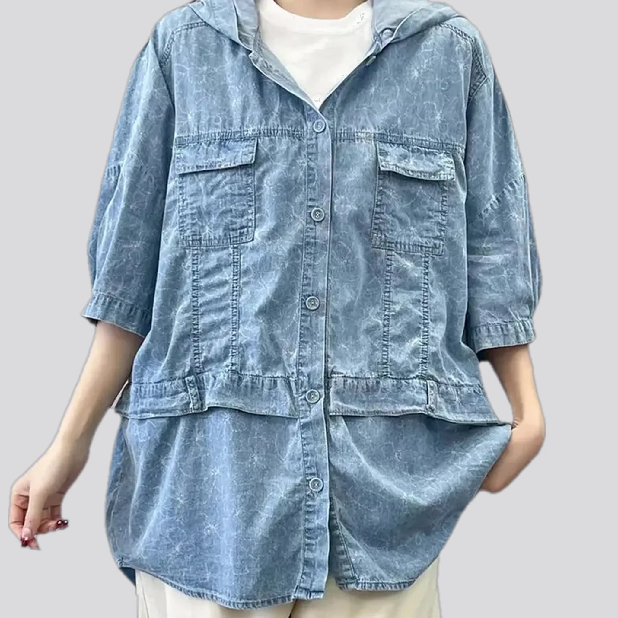 Floral women's jeans jacket