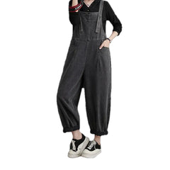 Vintage style jean bib for ladies