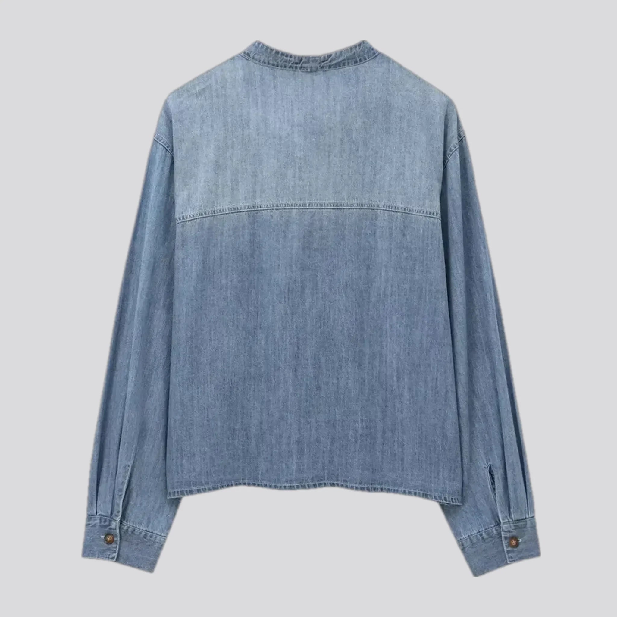 Washed out linen casual women's jean shirt