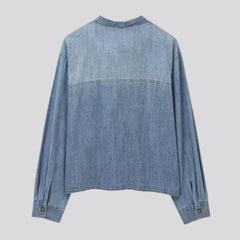 Washed out linen casual women's jean shirt