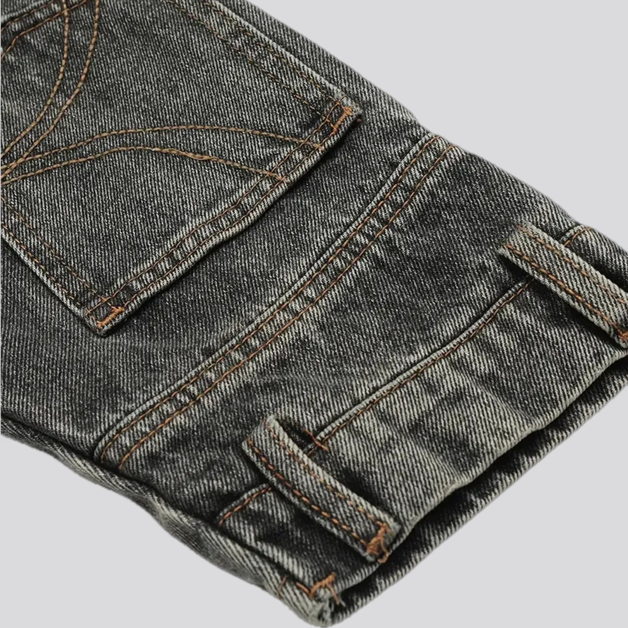 Retro oversized men's denim bomber jacket