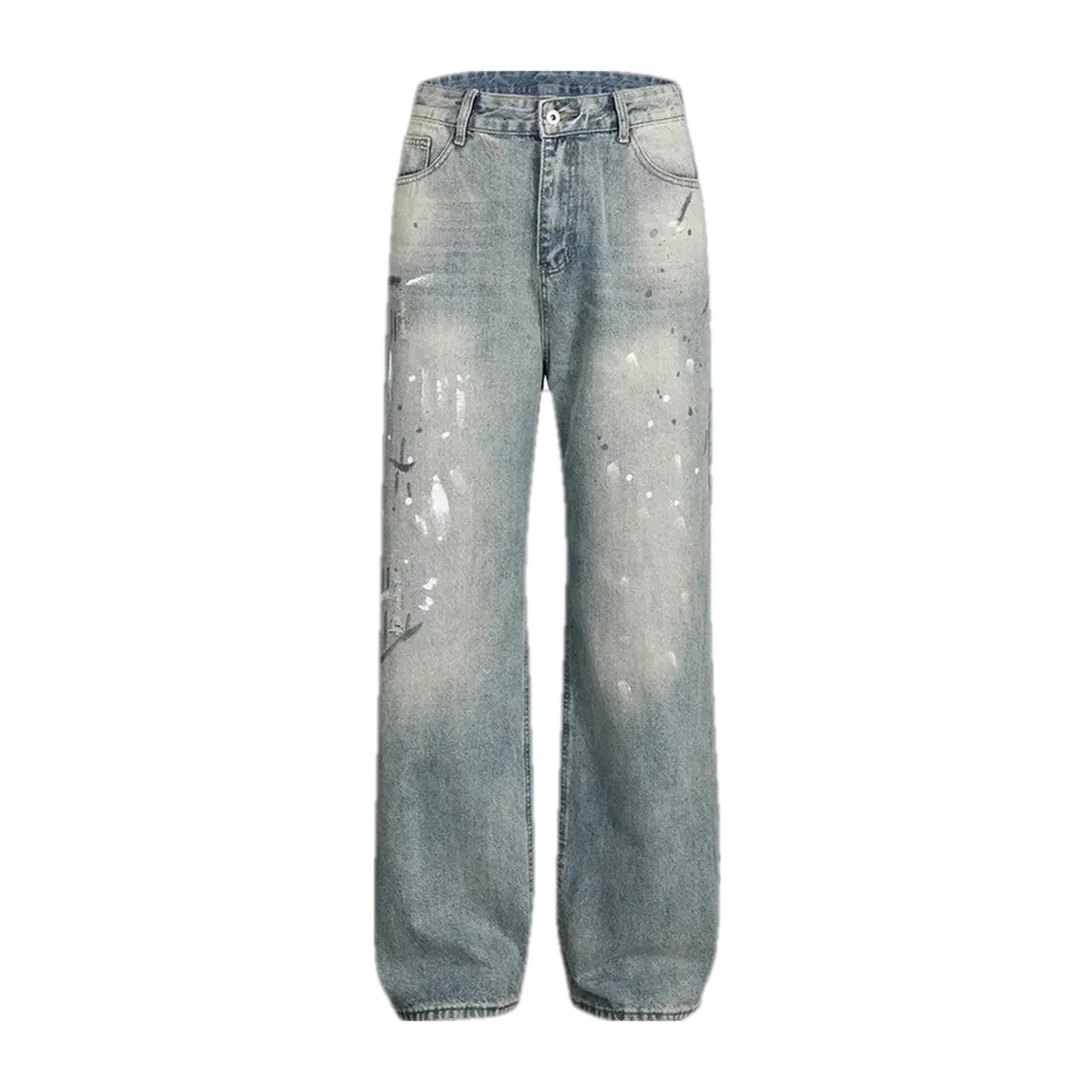 Light sanded fashion baggy men's jeans