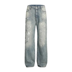 Light sanded fashion baggy men's jeans