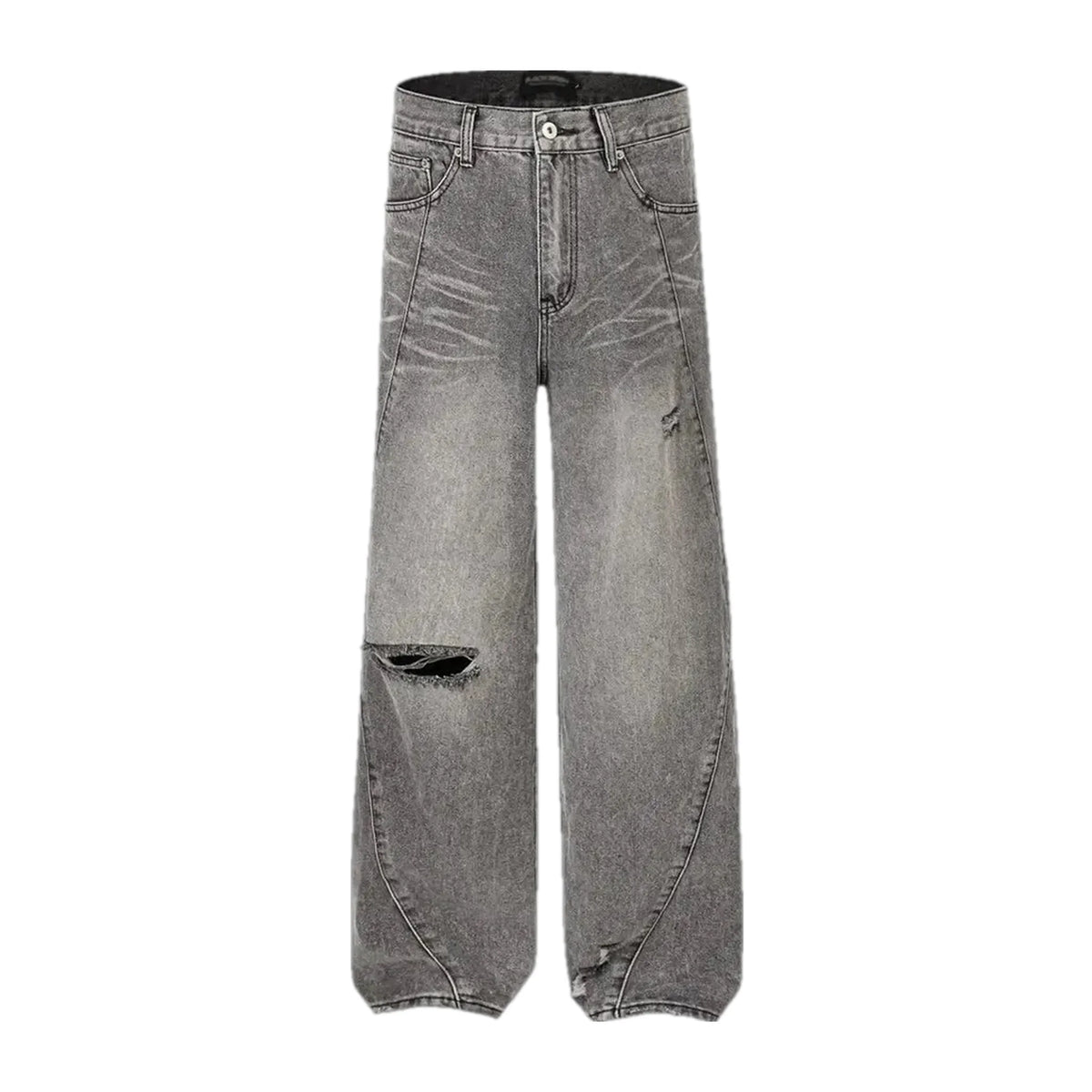 Grunge mid-rise stylish baggy-fit men's jeans