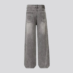 Grunge mid-rise stylish baggy-fit men's jeans