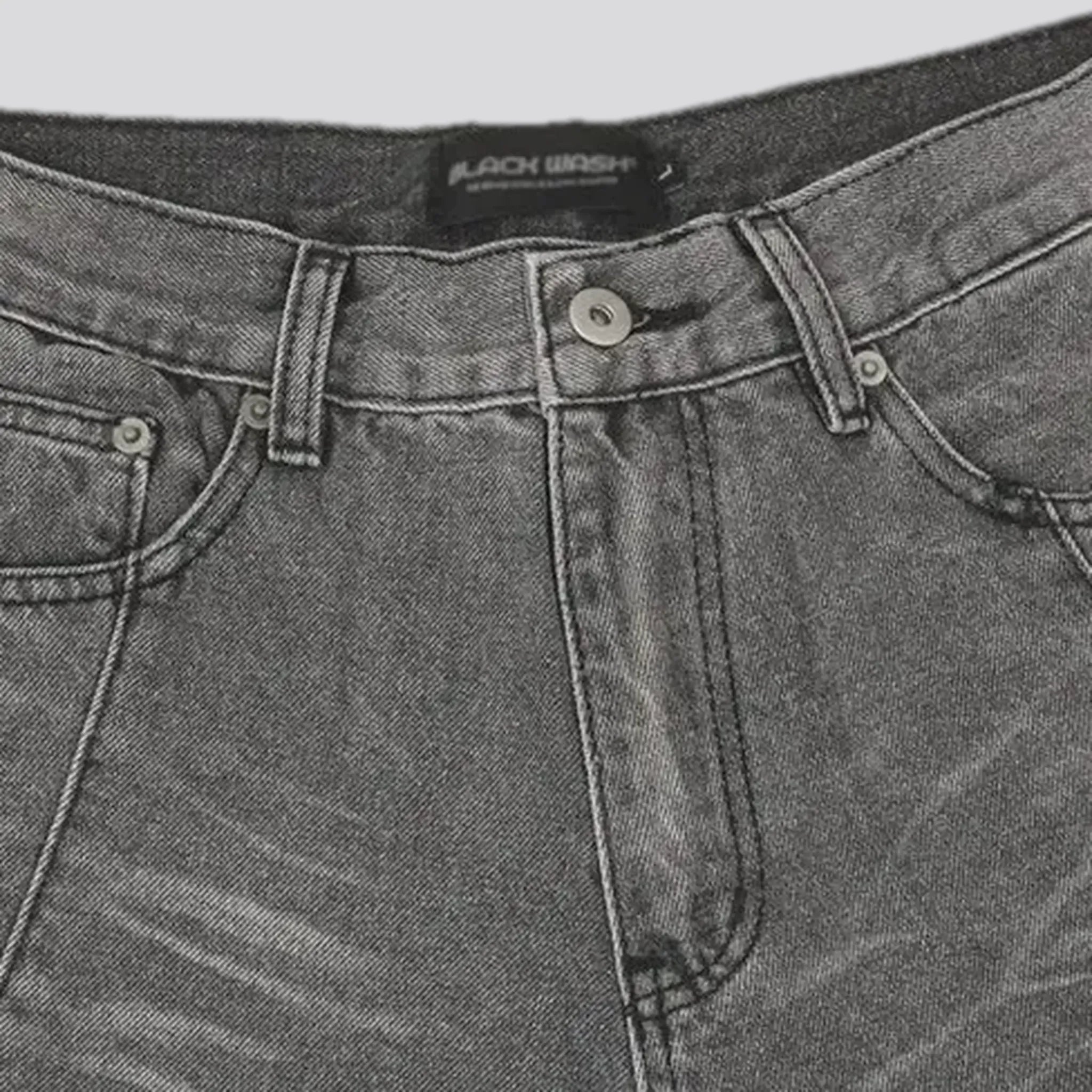 Grunge mid-rise stylish baggy-fit men's jeans