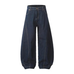 Medium rise barrel shape baggy-fit men's jeans