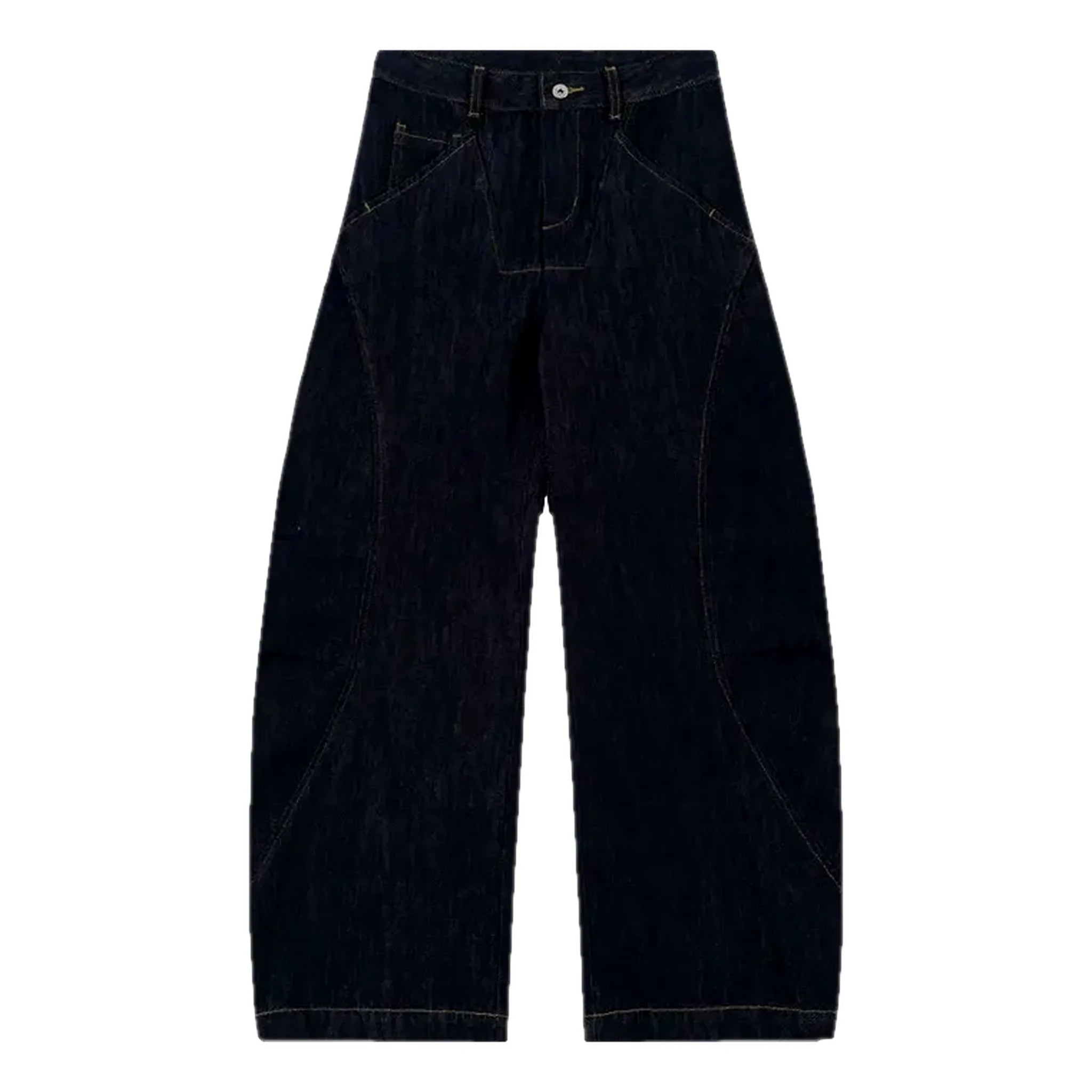 Contrast pattern baggy jeans for men
