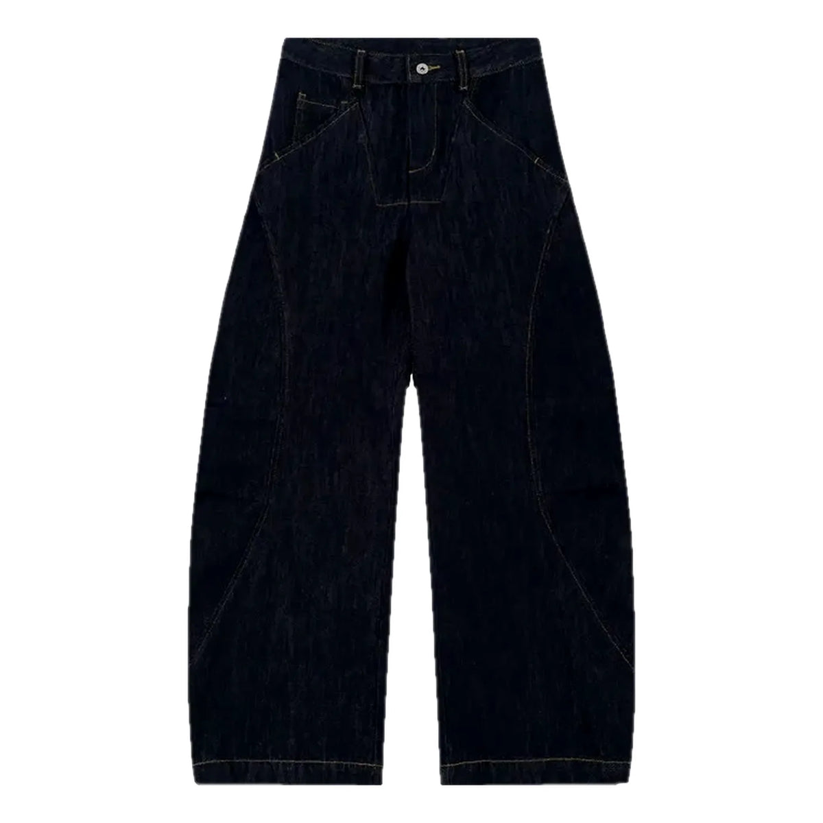 Contrast pattern baggy jeans for men