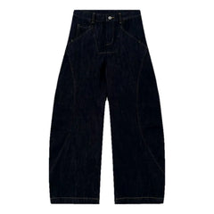 Contrast pattern baggy jeans for men