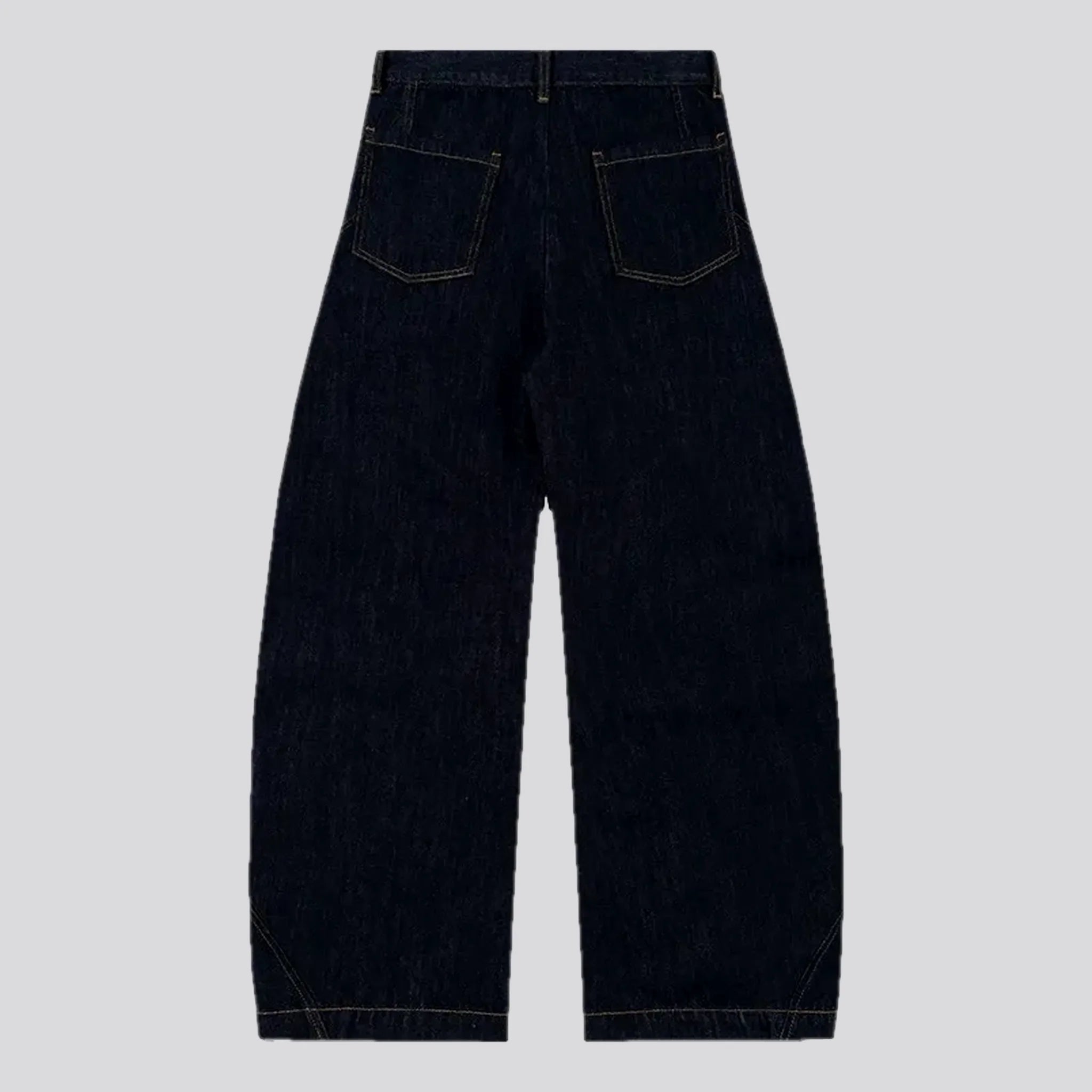 Contrast pattern baggy jeans for men