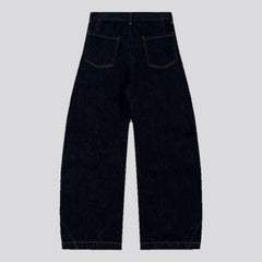 Contrast pattern baggy jeans for men