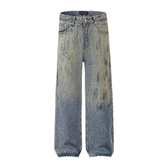 Washed out baggy men's jeans