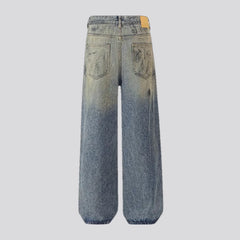 Washed out baggy men's jeans