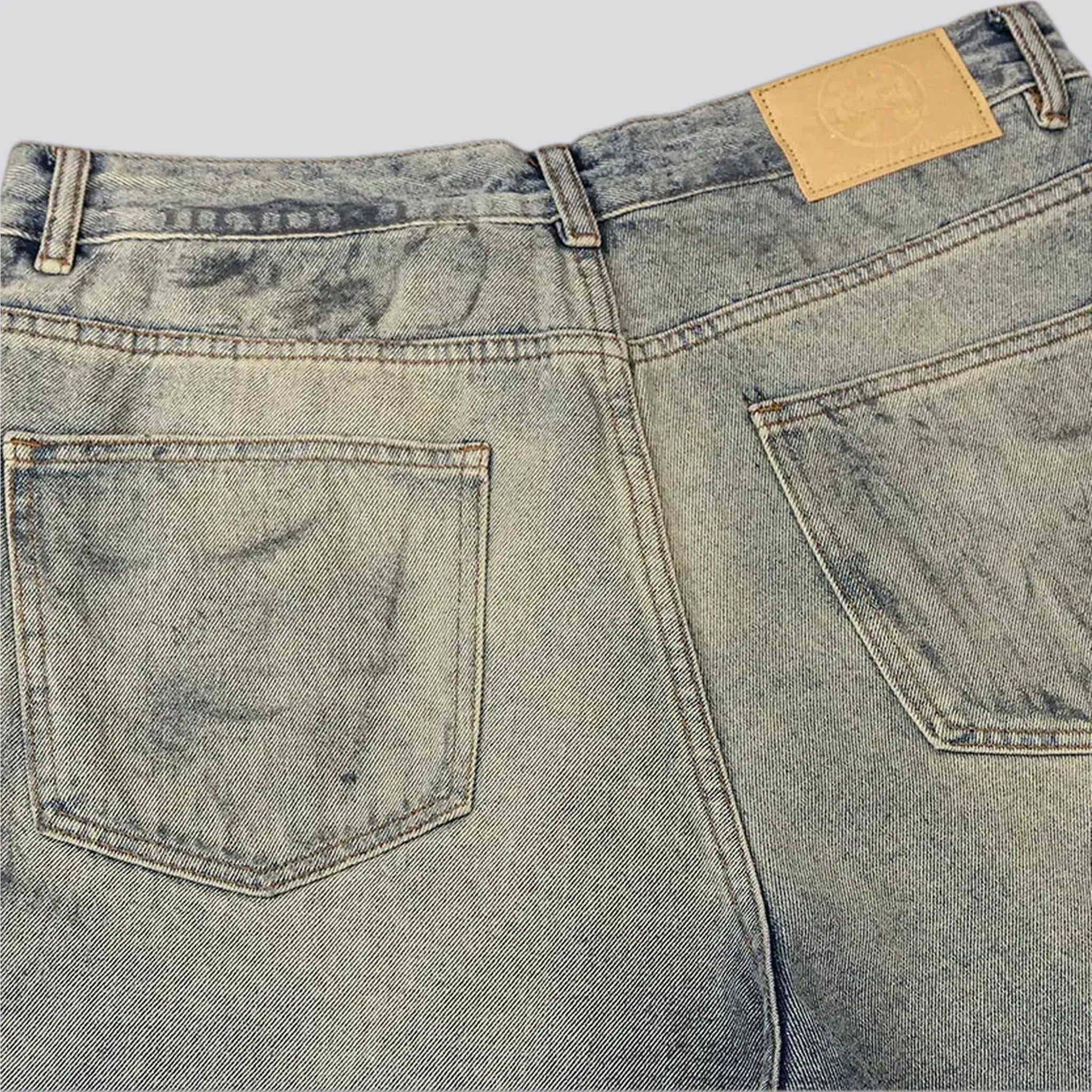 Washed out baggy men's jeans