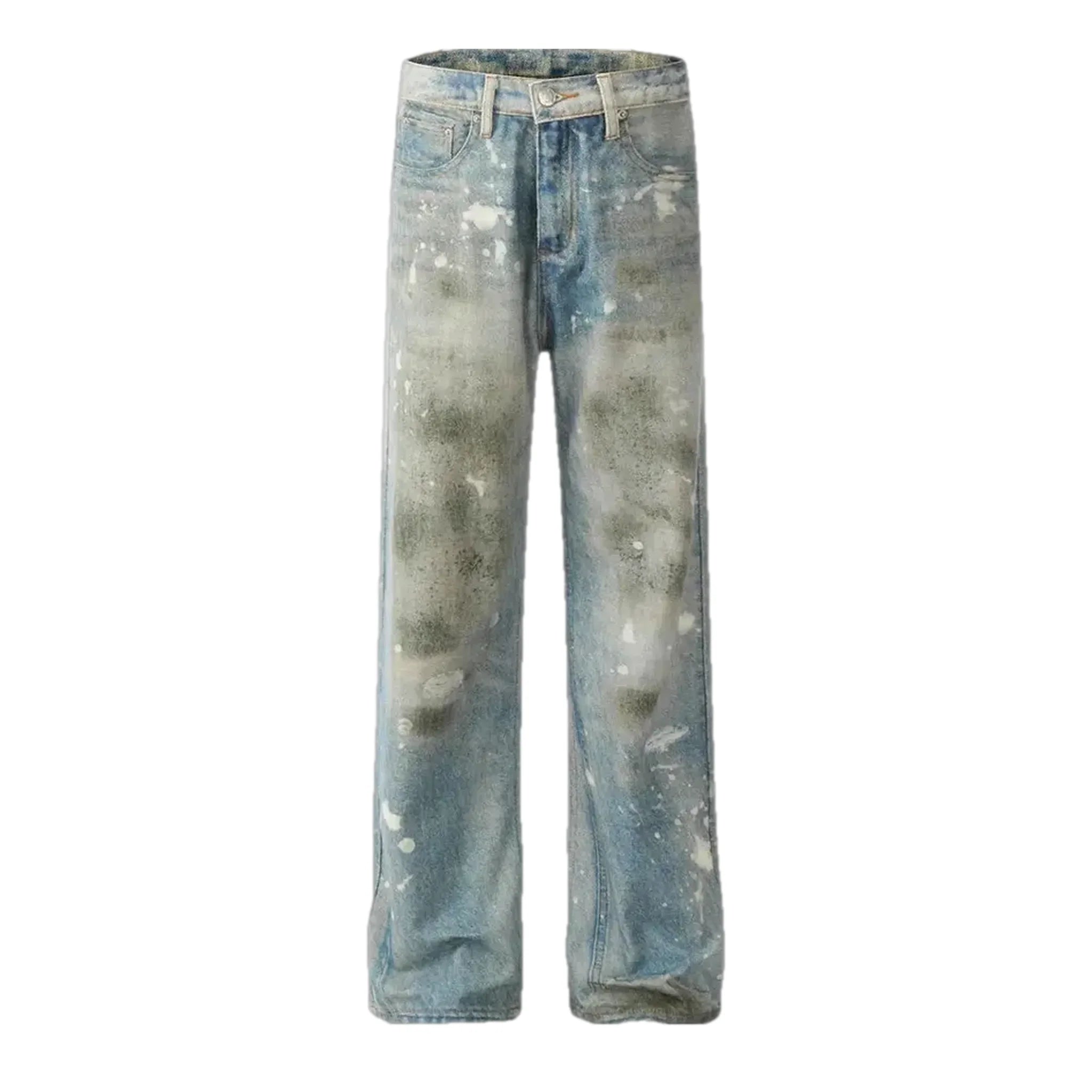 Faded casual men's jeans