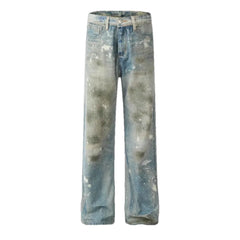 Faded casual men's jeans