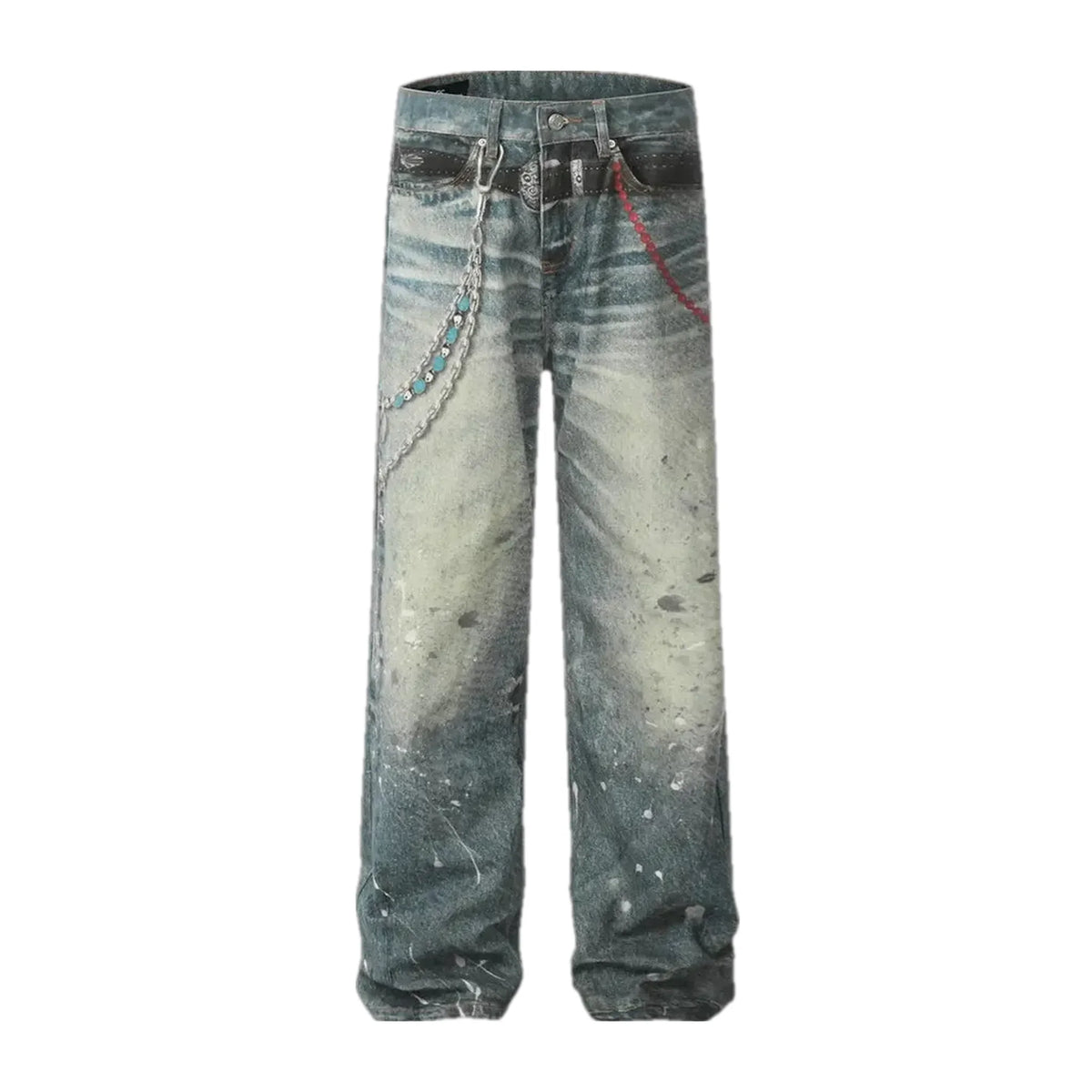 Dirty faded wash stylish men's jeans