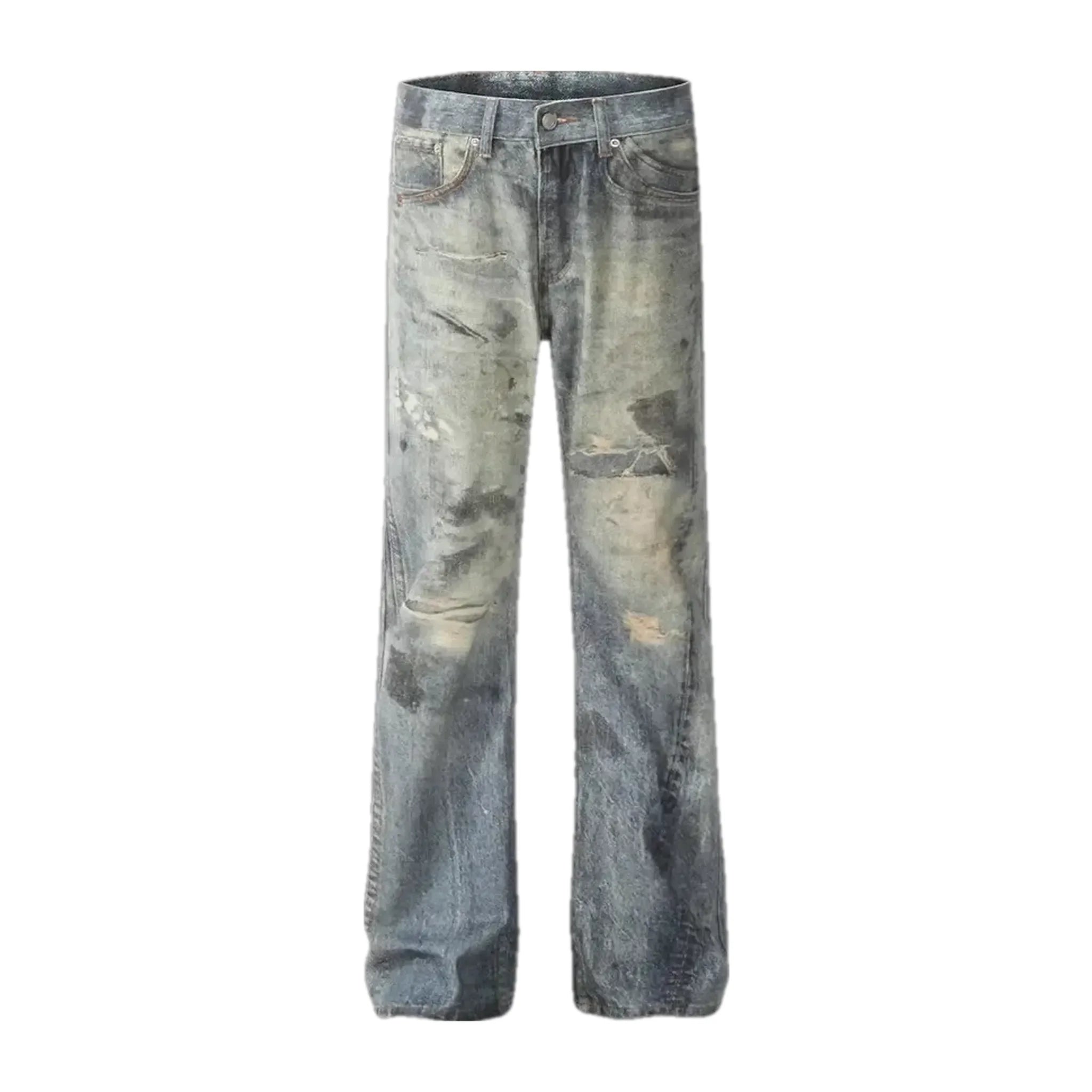 Dirty faded fashion men's jeans